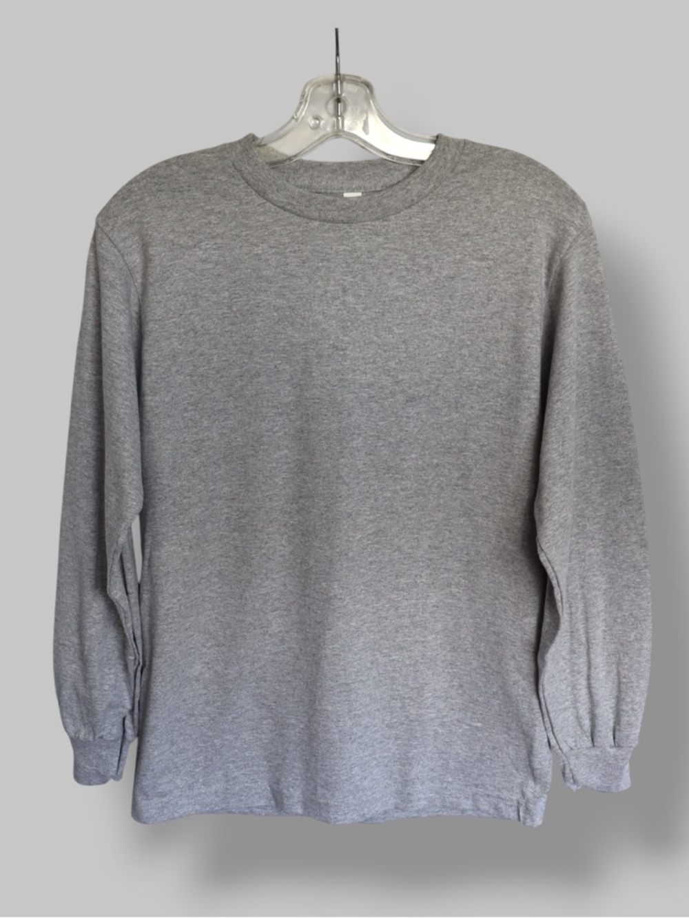 American Apparel Long Sleeve Shirt Grey Crewneck Basic Men’s Small